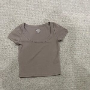 Hollister Tan Scoop Neck Shirt